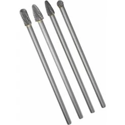Set Di Frese In Carburo Di Tungsteno A Gambo Lungo Da 4 Pezzi Set Di Frese Per Smerigliatrice Con Codolo Da 6 Mm Per Metallo Lunghezza 6 Pollici