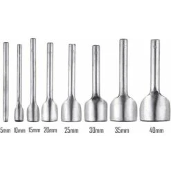 GTA 8PCS Pinze Per Punzonatura In Pelle Mezzo Tondo In Pelle Taglierina Punzone Fine Per Artigianato Fai Da Te, 5-40 Mm -Vendite Stanley || Ks Tools || MSW 95744655 2