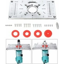 LITZEE Piastra Per Fresatrice Per Altri Utensili Da Carpentiere, Piastra Per Inserto Per Tavola Del Router In Alluminio, Piastra Per Inserto Per Tavola Per Fresatrice In Alluminio Con 4 Anelli E Viti -Vendite Stanley || Ks Tools || MSW 96298615 2
