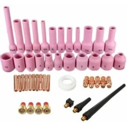 46 Pezzi/set TIG Gas Lens Collet Body Allumina Ugello Kit Assortito Per SR WP-9 WP-20 WP-25 Torcia Per Saldatura TIG
