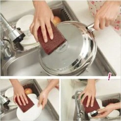 Tamponi Per Strofinare Spugne Per La Pulizia Della Cucina Spugne Per La Pulizia Magiche Al Carborundum Tamponi Per La Pulizia Resistenti Alla Decontaminazione Ad Alta Densità Per Cucina, Idraulici E S -Vendite Stanley || Ks Tools || MSW 98111421 4