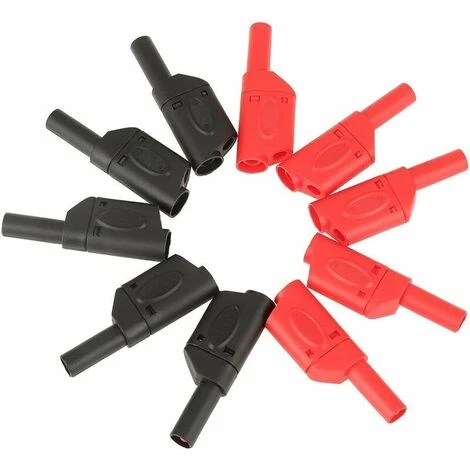 Connettori A Banana Innestabili Da 4 Mm Di Sicurezza Completamente Isolati Guazhuni Black Red Plug 10pz 3 Connettori A Banana Innestabili Da 4 Mm Di Sicurezza Completamente Isolati Guazhuni Black Red Plug 10pz